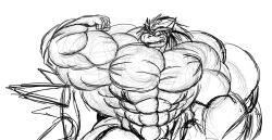 1boy abs anthro biceps big_muscles bowser colorless emotioncreator flexing_bicep furry furry_male furry_only gigantic_muscles horns huge_muscles koopa large_muscles male male_only mario_(series) mature mature_male muscles muscular muscular_arms muscular_legs muscular_male muscular_thighs nintendo pecs reptile scalie shell spiked_shell spikes upper_body