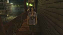asian asian_female balcony big_breasts black_hair breasts brothel chinese_female cleavage forced_prostitution hitman hitman_contact_(2004) io-interactive mei_ling_(hitman_contact) prostitution rain raining sexy_clothing short_hair whored wood_floor