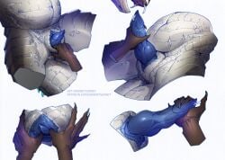 animal_genitalia animal_penis anthro bodily_fluids crocodile crocodilian crocodilian_penis erection genital_fluids genital_slit genitals hi_res ket-dawnatsunset male nude penis reptile scales scalie simple_background slit_play white_background