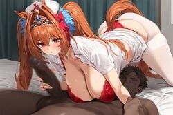 1girls ai_generated animal_ears anthropomorphization artist_request daiwa_scarlet_(umamusume) eyes female hair legs skin tagme umamusume umamusume_pretty_derby young