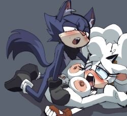 1boy 1girls animal_ears animal_nose anthro bangs barefoot black_bodysuit black_footwear black_fur blob_feet blue_eyes blue_fur blue_sclera blush bodily_fluids body_fur bodysuit boots breasts brown_gloves cat_boy cat_ears cat_tail clothed_male_nude_female clothing cmnf coolerinker drooling duo duo_the_cat eulipotyphlan featureless_feet female fingerless_gloves footwear fur furry furry_female furry_male furry_with_furry genitals gloves hair half-closed_eyes handwear huge_breasts inker_comics inkershike interspecies kneeling lanolin_the_sheep large_areolae large_breasts legs_up looking_at_another looking_up lying male male_penetrating mammal mating_press mimic_the_octopus nipples no_toes nose_blush on_back one_eye_closed open_mouth penetration penis rolling_eyes saliva scarf sex sheep shirt shoes sonic_(series) sonic_the_hedgehog_(idw) sonic_the_hedgehog_(series) spread_legs straight sweat tail tears teeth third-party_edit toeless_feet tongue tongue_out torn_clothes two-tone_fur vaginal_penetration white_fur white_gloves white_hair