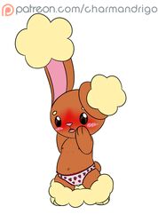 10s 2016 anthro blush buneary cameltoe charmandrigo clothing embarrassed female fur lagomorph mammal nintendo panties pokémon_(species) pokemon pussy rabbit rodent solo underwear video_games