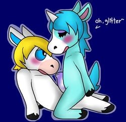 animal_crossing blush colton duo equine girly horn horse julian_(animal_crossing) male mammal nintendo penis unicorn unknown_artist video_games yaoi