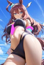 1girls ai_generated animal_ears anthropomorphization artist_request eyes female hair legs mihono_bourbon_(umamusume) skin tagme umamusume umamusume_pretty_derby young