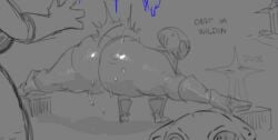 deltarune evilpenislair huge_ass queen_(deltarune) sketch tagme twerking
