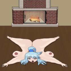 aqua_(konosuba) bad_end cannibalism defeated_heroine female_death genhen gore kono_subarashii_sekai_ni_shukufuku_wo! rug skinned skinned_female
