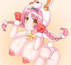 alternate_version_available areolae big_breasts mimi_(princess_connect!) naked nipples princess_connect! tagu_hblabe textless