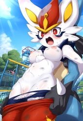 ai_generated cinderace female furry lucario male male/female pokemon pokemon_(species) pussy