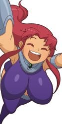1girls big_breasts boots breasts choker clothed clothed_female color colored dc dc_comics female female_only footwear handwear manyakis non-nude solo starfire tagme teen_titans transparent_background