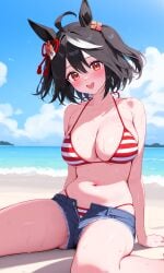 1girls ai_generated animal_ears anthropomorphization artist_request eyes female hair kitasan_black_(umamusume) legs skin tagme umamusume umamusume_pretty_derby young