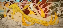 animated ass blonde_hair breasts female flat_colors kiss-shot_acerola-orion_heart-under-blade monogatari_(series) nude onimonogatari oshino_shinobu screencap solo