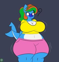 big_breasts blueberry_inflation breasts cleavage female furry huge_breasts inflation tagme thick_thighs wide_hips zerofox354