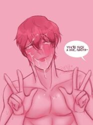 cum cum_drip cum_on_face femboy gay gay_male jujutsu_kaisen naked_male piercing piercing_ear semen sketch yaoi zenin_naoya