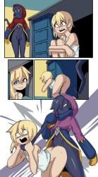 2022 anus ass ass blonde_hair bottomless captured hair hiding kingdom_hearts mrbooshmaster namine original original_character penis penis_out pussy sex sex_from_behind testicles vagina worried worried_expression