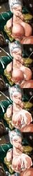1boy 1girls absurd_res absurdres after_paizuri after_sex ayase_seiko between_breasts big_breasts breasts brown_eyes cafekun censored chair cigarette collarbone cum cum_between_breasts cum_on_body cum_on_breasts cum_pool cum_shot cum_string cumpool cumshot dandadan ejaculation ejaculation_between_breasts excessive_cum female gilf glasses happy happy_paizuri happy_sex hi_res highres holding holding_cigarette huge_breasts indoors inverted_nipples long_sleeves male mosaic_censoring paizuri penis perpendicular_paizuri projectile_cum shirt sitting straight white_hair yellow_shirt