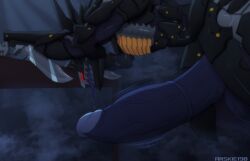 3_toes arskie198 biomechanical black_body blade_wolf blue_body blue_penis canid canine canis clawed_feet cybernetics drooling drooling_on_penis drooling_tongue facemask glistening glistening_body hyper hyper_balls hyper_genitalia hyper_penis knife konami long_tail male_focus male_only medial_ring medial_ringed_humanoid_penis metal_gear metal_gear_rising metal_gear_rising:_revengeance metal_gear_solid platinum_games quadruped robot sharp_claws sharp_teeth solo solo_male tail teeth throbbing_penis vein veins veins_on_dick veins_on_penis veiny veiny_balls veiny_penis weapon weapons white_glans wolf