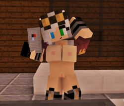 3d cubic_breasts female grace_(ender2435) minecraft phone solo solo_female tagme