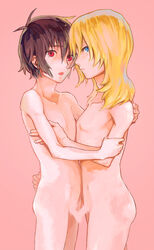 2boys ass black_hair blonde_hair gundam gundam_seed gundam_seed_destiny looking_at_viewer male_only multiple_boys nude penis ree_(neo-de) rey_za_burrel shinn_asuka tagme testicles yaoi