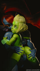 3d alien balls blue_skin breasts cartoon_network clothed clothing dickgirl duo female fish futa_on_female futanari gem_(species) green_skin hair humanoid intersex marine nipples penis peridot_(steven_universe) pussy red_hair sideboob simple_background size_difference steven_universe undertale undyne video_games wo262 wotwosixtwo