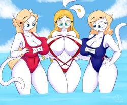 amantepokemon amber_(luiggikart) amber_(superyinyangyogalaxy) amber_(woo_foo_battlefield) anthro big_breasts big_hips blonde_hair blue_stripes blue_swimsuit bracelet breasts_to_breasts britney_(amantepokemon) britney_(evilkinglich) britney_(luiggikart) britney_(superyinyangyogalaxy) britney_(woo_foo_battlefield) cat_girl cherryblue colored_inner_animal_ears cream_hair embarrassed evilkinglich fringe_hair furry huge_breasts long_hair luiggikart rabbit_girl red_bikini red_stripes red_swimsuit school_swimsuit sea seaside short_hair slingshot_swimsuit sukumizu superyinyangyogalaxy surprised vanessa_(amantepokemon) vanessa_(evilkinglich) vanessa_(luiggikart) vanessa_(superyinyangyogalaxy) vanessa_(woo_foo_battlefield) white_fur woo_foo_battlefield yin_yang_yo!_oc