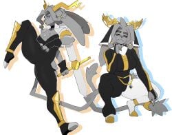 1girls 2020s 2024 2d 2d_(artwork) anthro anthro_focus anthro_only big_breasts big_thighs black_fingernails blue_eyes breasts cleavage clothed clothed_female clothing female female_focus female_only fur furry furry_female furry_only goat goat_girl goat_horns grey_body grey_fur hair hi_res highres hips hooves large_thighs long_hair muart242 nipple_bulge nun nun's_habit nun_outfit pseudoregalia simple_background solo solo_female solo_focus squatting sybil_(pseudoregalia) thick_thighs thighs white_background wide_hips