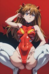 ai_generated anime_style asuka_langley_sohryu blue_eyes cameltoe redparrot