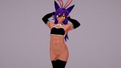 3d abs arm_gloves armpits blushing blushing_at_viewer brown_penis brown_skin bunny_costume bunny_ears bunnysuit cat_boy cat_ears catboy femboy fingerless_gloves gloves humanoid koikatsu long_hair looking_at_viewer niko_(oneshot) oneshot penis_out purple_hair seductive_look showing_penis smile smiling smiling_at_viewer smug smug_expression smug_eyes thigh_highs thighhighs tongue_out whiskers yellow_eyes