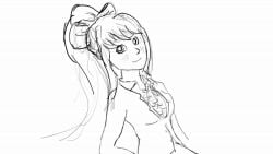 1girls acidisahelluvadrugya animated animated_gif breasts doki_doki_literature_club gif monika_(doki_doki_literature_club) rough_sketch