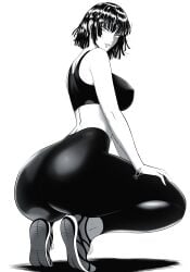 1girls ass ass_focus back back_view bare_arms bare_shoulders big_ass big_breasts big_butt black_hair clothed clothing color dumptruck_ass fat_breasts female female_focus female_only fubuki_(one-punch_man) hi_res large_breasts light-skinned_female light_skin mostlybluewyatt nipples_visible_through_clothing one-punch_man short_hair solo solo_female tagme thick_thighs yoga_pants