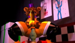 anal anal_sex animated anthro dildo femboy five_nights_at_freddy's golden_freddy_(fnaf) golden_fredina_(cally3d) male male_focus nafosfm penetration sex_toy solo tagme video video