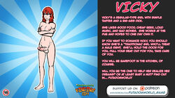 1futa 2d barefoot blue_eyes breasts caption character_profile character_sheet dickgirl erection feet futa_only futadomworld futanari hair human intersex large_penis long_hair navel nipples nude original_character penis red_hair solo testicles text toes veins veiny_penis vicky_(futadomworld) xxxx52