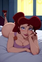 1girls ai_generated ass_bigger_than_head bed big_ass big_breasts big_eyes brunette bubble_ass curvy disney disney_princess eyeshadow eyeshaodw female_only greek_mythology hercules_(disney) hotcartoonai huge_ass huge_breasts leaning_on_hand long_hair megara narrow_waist pawg round_ass solo solo_female tagme thick thick_ass wide_hips