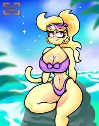 1girls adora_(bloons_tower_defense) anthro bikini bloons_tower_defense breasts female female_only large_breasts monkey monkey_girl mozilla_firegoz navel primate swimsuit thick_thighs wide_hips