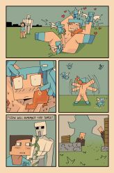 1dickgirl 2boys alex_(minecraft) anal ass balls better_version_at_source breasts comic cum cuntboy dickgirl english_text female gangbang genderswap iron_golem_(minecraft) male minecraft penis pussy skyafterdark square_head steve_(minecraft) tagme text twitter_sample