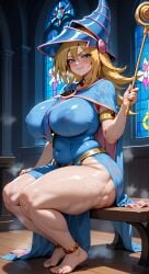 1girls ai_generated anklet armlet barefoot belly belly_button big_areola big_ass big_belly big_breasts big_hips big_nipples blonde_hair blue_eyes blush cellulite church curvaceous curvaceous_figure curvy curvy_body curvy_female curvy_figure curvy_hips curvy_milf curvy_thighs dark_magician_girl duel_monster eyebrows eyelashes female_only hi_res highres huge_areolae huge_ass huge_breasts huge_nipples indoors konami large_areolae large_breasts long_hair looking_at_viewer mature_female milf mommy musk night older_female plump pudgy_belly robe sagging_breasts side_view sitting sitting_on_bench smug solo_female steam sweat sweatdrop sweating sweaty sweaty_clothes synthneon thick thick_ass thick_hips thick_legs thick_thighs tight_clothing visible_areolae visible_nipples voluptuous voluptuous_female wand yu-gi-oh! yu-gi-oh!_duel_monsters