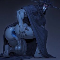 1boy ai_generated anal_gape animate_inanimate animated animated_video anus ass balls barefoot big_ass big_butt big_penis blue_background bottomless detailed detailed_gaping_anus feet gape gaping gaping_anus grok grok_imagine kneeling kneeling_on_one_leg male penis plain_background sagging_balls saggy_balls solo solo_leveling stable_diffusion statue statue_of_god tagme thick_thighs veiny_penis video