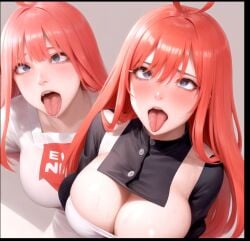 ai_generated female_only go-toubun_no_hanayome horny lonely nakano_itsuki nakano_nino