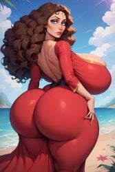 1girls ai_generated beach big_ass big_breasts blue_eyes brown_hair dark_hair disney disney_villains dress dumptruck_ass eyeshadow fat_ass fat_breasts female_only gigantic_ass gigantic_breasts hotcartoonai hyper_ass hyper_breasts hyper_hourglass lard_ass looking_at_viewer looking_back milf mommy mother_gothel outdoors pawg red_dress solo solo_female standing tagme thick_thighs villainess wide_hips