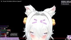 animated filian filian_(vtuber) fox_ears fox_girl fox_tail light-skinned_female purple_eyes sound straight tagme video vrchat vtuber white_hair