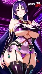 1girls adjusting_panties ai_generated bare_shoulder big_breasts bodycon boosterred99 bridal_gauntlets busty cameltoe cleavage clothing_cutout covered_navel covered_nipples cutout dress fate/grand_order fate_(series) female female_only large_breasts latex_panties long_hair minamoto_no_raikou_(fate) minamoto_no_raikou_(fate/grand_order) parted_lips post-timeskip purple_eyes purple_hair ring seductive seductive_smile sensual shiny_clothes side-tie_panties side_locks sideboob skirt smile solo stockings underboob voluptuous wavy_hair