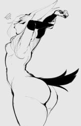 ass big_ass bird_ears bird_girl bird_tail black_and_white black_lipstick black_nails chikkibug ears fluffy_ears league_of_legends lipstick nails naked nipples no_background no_bra no_panties nude nude_male riot_games simple_background small_breasts solo solo_female standing stretching tagme thick_ass thick_thighs vastaya white_background wide_hips xayah yawn