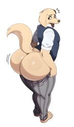 1boy 1boys 2024 2024s anthro ass beastars big_ass big_butt brown_eyes bubble_ass bubble_butt butt butt_crack canid canine canis clothed clothing dat dat_ass dat_butt digital_media_(artwork) domestic_dog femboy fur furry furry_male furry_only jack_(beastars) large_ass light_yellow_body light_yellow_fur looking_at_viewer looking_back male male_focus male_only mammal shirt simple_background solo solo_focus solo_male sssonic2 tail thick_ass thick_butt white_background white_sleeves