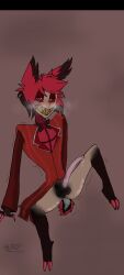 alastor_(hazbin_hotel) animal_genitalia cervine_penis deer_horns deer_tail erection hazbin_hotel solo_male