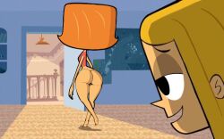 ass ass_focus bedroom big_ass big_butt cartoon cartoon_network debbie_turnbull edited edited_image feet female hair human light_skin mature_female milf mother mother_and_son no_ai orange_hair panties rear_view robotboy smiley_face tiny_feet tommy_turnbull underwear walking wide_hips