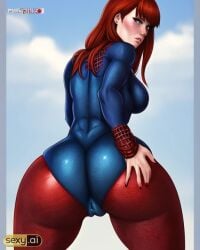 ai_generated ass ass ass_focus ass_grab big_ass big_balls dat_ass fat_ass female female_only light-skinned_female marvel marvel_comics mary_jane_watson nude nude_female pawg red_hair solo solo_female straight_hair voluptuous voluptuous_female white_woman wide_hips