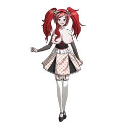 1girls big_breasts breasts danganronpa danganronpa:_despair_time edit fanganronpa female full_body grebenshchikova_veronika huge_breasts nipples red_hair solo solo_female sprite_edit topless topless_female transparent_background