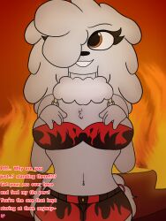 fire furry furry_female furry_only harley_hound_(masterjpal7) harley_hound_(neonsuperstar) poodle red_room rizzmodeus_(artist)