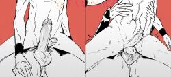 2boys anal anal_sex belly_bulge diamond_is_unbreakable erection gay jojo's_bizarre_adventure josuke_higashikata male male/male male_only male_penetrated male_penetrating male_penetrating_male penetration penis penis_size_difference pubic_hair rohan_kishibe taaamag0 testicles yaoi