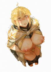 1girls agaver alternate_version_available armor barefoot big_breasts blonde_hair breasts breasts_out elden_ring female female_focus female_only fromsoftware high-angle_view light-skinned_female masturbation needle_knight_leda penis_shadow pinching_nipples shadow shadow_of_the_erdtree solo solo_female thick_thighs