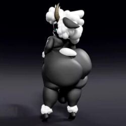 3d animated black_body fat_ass femboy furry horns huge_ass huge_balls huge_cock male mp4 naked nude original_character sheep solo sound swaying tagme video vulkyasha wool_(fur)